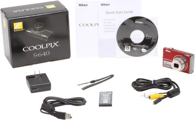 Alt view image 7 of 7 - Nikon COOLPIX S640 Velour Red 12.2 MP 5X Optical Zoom 28mm Wide Angle Digital Camera