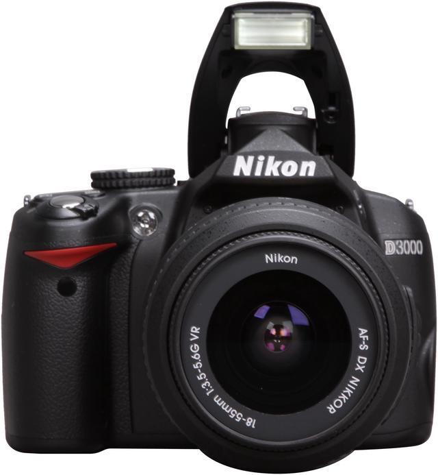 Alt view image 6 of 10 - Nikon D3000 Black 10.2 MP Digital SLR Camera w/ 3x 18-55mm Zoom-NIKKOR VR Lens