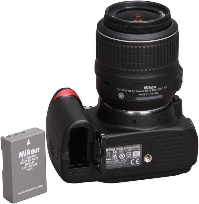 Alt view image 9 of 10 - Nikon D3000 Black 10.2 MP Digital SLR Camera w/ 3x 18-55mm Zoom-NIKKOR VR Lens