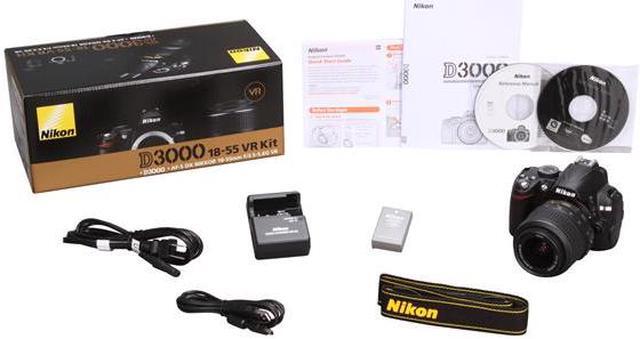 Alt view image 10 of 10 - Nikon D3000 Black 10.2 MP Digital SLR Camera w/ 3x 18-55mm Zoom-NIKKOR VR Lens