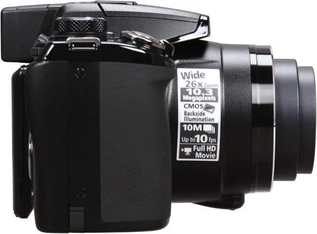 Alt view image 5 of 10 - Nikon COOLPIX P100 Black 10.3 MP 3.0" 460K Anti-reflection Coating LCD 26X Optical Zoom 26mm Wide Angle Digital Camera