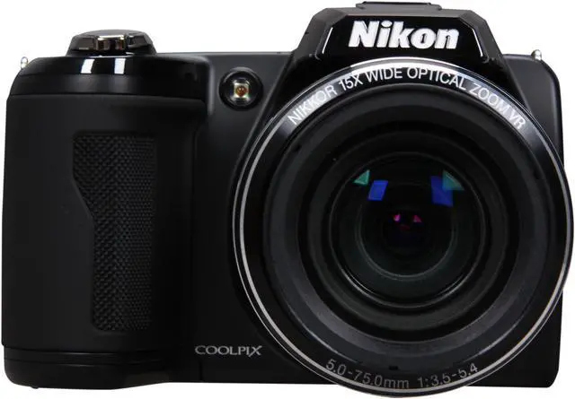 Alt view image 2 of 10 - Nikon COOLPIX L110 Black 12.1 MP 15X Optical Zoom 28mm Wide Angle Digital Camera