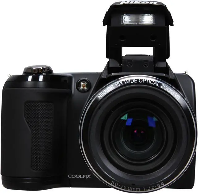 Alt view image 6 of 10 - Nikon COOLPIX L110 Black 12.1 MP 15X Optical Zoom 28mm Wide Angle Digital Camera