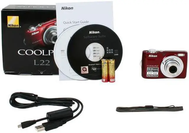 Alt view image 6 of 6 - Nikon COOLPIX L22 Red 12.0 MP 3.6X Optical Zoom Digital Camera