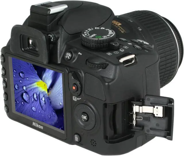Alt view image 9 of 11 - Nikon D3100 Black 14.2 MP Digital SLR Camera with 18-55mm VR Zoom Lens