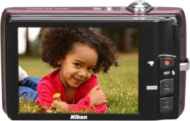 Alt view image 4 of 8 - Nikon COOLPIX S4100 Plum 14.0 MP 5X Optical Zoom 26mm Wide Angle Digital Camera