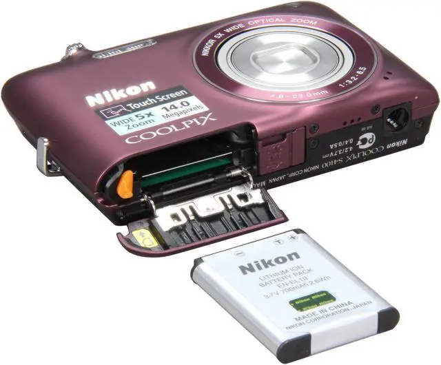 Alt view image 7 of 8 - Nikon COOLPIX S4100 Plum 14.0 MP 5X Optical Zoom 26mm Wide Angle Digital Camera
