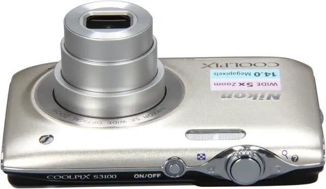 Alt view image 6 of 8 - Nikon COOLPIX S3100 Silver 14.0 MP 5X Optical Zoom Digital Camera