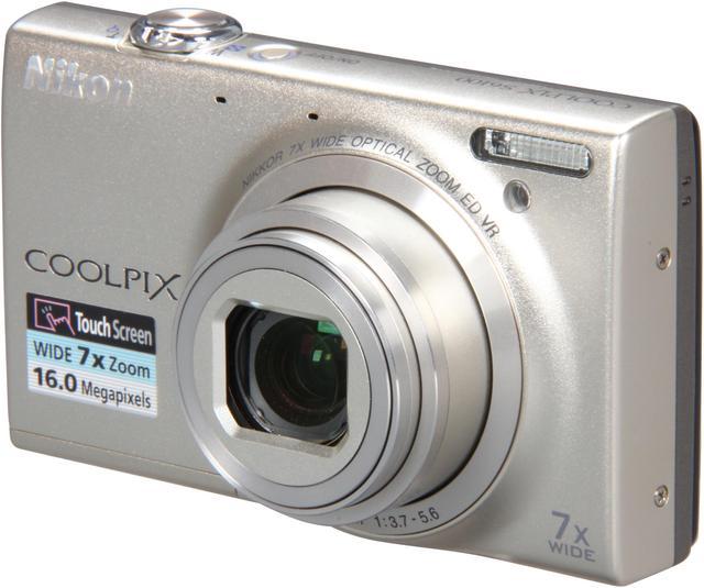 Nikon COOLPIX S6100 Silver 16.0 MP 28mm Wide Angle Digital Camera