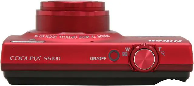 Alt view image 6 of 8 - Nikon COOLPIX S6100 Red 16.0 MP 7X Optical Zoom 28mm Wide Angle Digital Camera