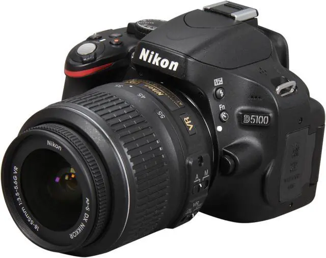 Main image of Nikon D5100 Black 16.2 MP DSLR Camera w/AF-S 18-55mm VR Lens