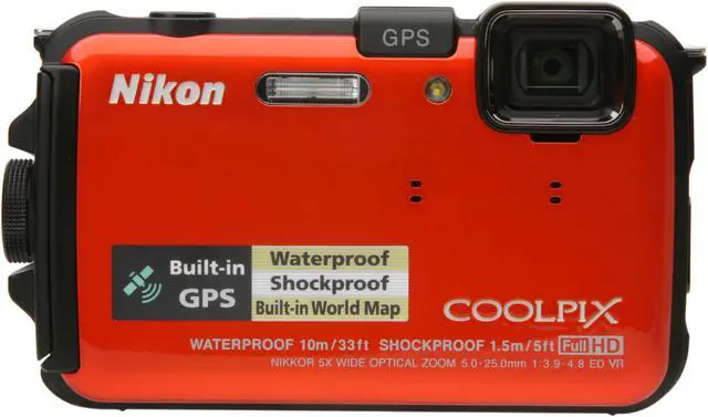 Alt view image 2 of 7 - Nikon COOLPIX AW100 26293 Orange 16 MP 3.0" 460K Action Camera