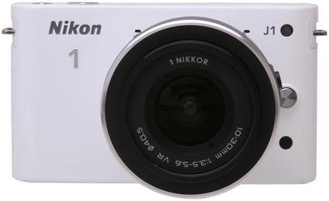 Alt view image 2 of 8 - Nikon 1 J1 White 10.1MP HD Digital Camera System with 10-30mm VR 1 NIKKOR Lens