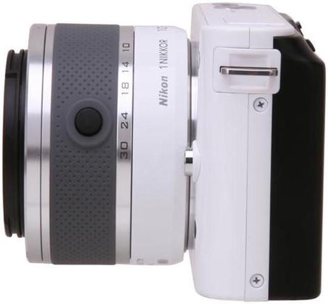 Alt view image 5 of 8 - Nikon 1 J1 White 10.1MP HD Digital Camera System with 10-30mm VR 1 NIKKOR Lens