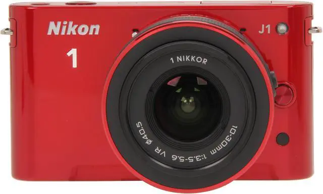 Alt view image 6 of 10 - Nikon 1 J1 Red 10.1MP HD Digital Camera System with 10-30mm VR 1 NIKKOR Lens