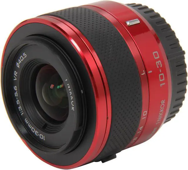 Alt view image 9 of 10 - Nikon 1 J1 Red 10.1MP HD Digital Camera System with 10-30mm VR 1 NIKKOR Lens