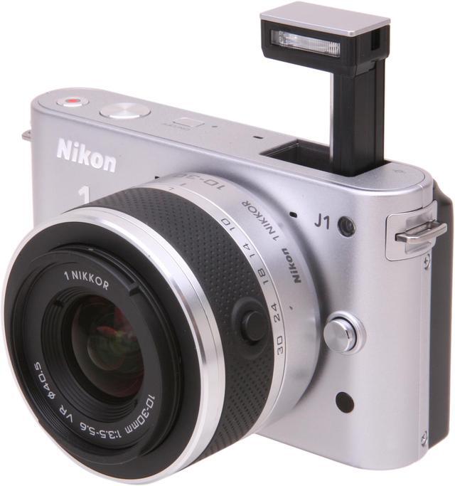 Main image of Nikon 1 J1 Silver 10.1MP HD Digital Camera System with 10-30mm VR 1 NIKKOR Lens