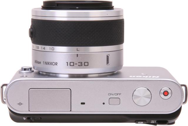 Alt view image 6 of 8 - Nikon 1 J1 Silver 10.1MP HD Digital Camera System with 10-30mm VR 1 NIKKOR Lens