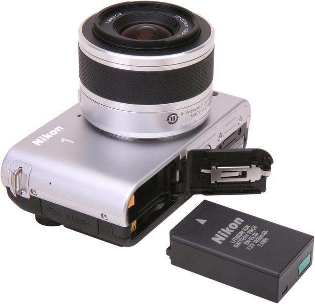 Alt view image 7 of 8 - Nikon 1 J1 Silver 10.1MP HD Digital Camera System with 10-30mm VR 1 NIKKOR Lens