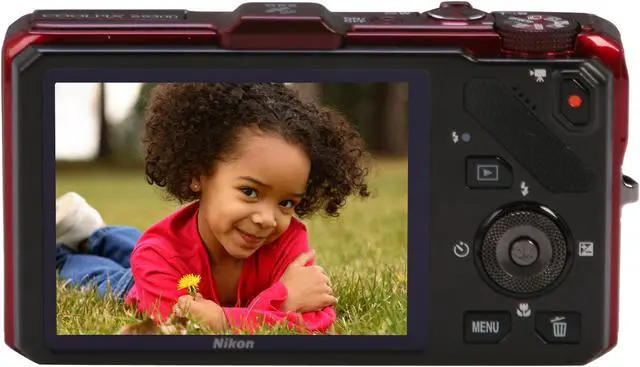 Alt view image 4 of 9 - Nikon Coolpix S9300 Red 16 MP 18X Optical Zoom 25mm Wide Angle Digital Camera                                                                                      HDTV Output