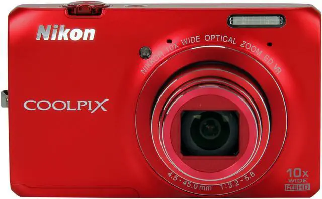 Alt view image 2 of 8 - Nikon Coolpix S6300 Red 16MP 10X Optical Zoom 25mm Wide Angle Digital Camera HDTV Output