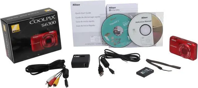 Alt view image 8 of 8 - Nikon Coolpix S6300 Red 16MP 10X Optical Zoom 25mm Wide Angle Digital Camera HDTV Output