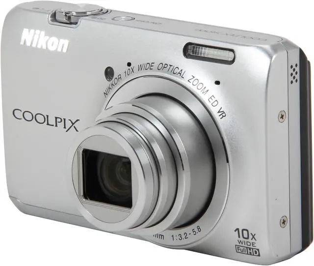 Main image of Nikon Coolpix S6300 Silver 16MP 10X Optical Zoom 25mm Wide Angle Digital Camera HDTV Output