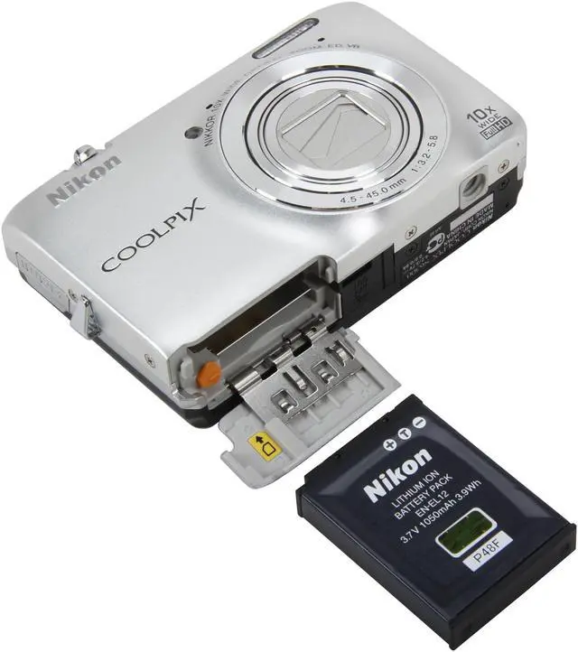 Alt view image 7 of 8 - Nikon Coolpix S6300 Silver 16MP 10X Optical Zoom 25mm Wide Angle Digital Camera HDTV Output