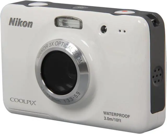 Main image of Nikon Coolpix S30 White 10.1 MP 3X Optical Zoom Waterproof Shockproof Wide Angle Digital Camera
