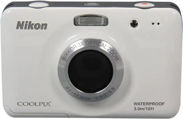 Alt view image 2 of 8 - Nikon Coolpix S30 White 10.1 MP 3X Optical Zoom Waterproof Shockproof Wide Angle Digital Camera
