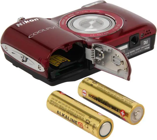 Alt view image 7 of 8 - Nikon Coolpix L26 Red 16.1 MP 5X Optical Zoom Wide Angle Digital Camera