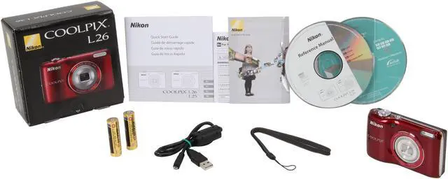 Alt view image 8 of 8 - Nikon Coolpix L26 Red 16.1 MP 5X Optical Zoom Wide Angle Digital Camera