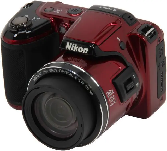 Main image of Nikon Coolpix L810 Red 16.1 MP 26X Optical Zoom Wide Angle Digital Camera HDTV Output