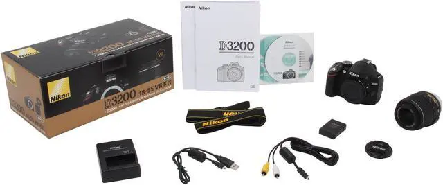 Alt view image 10 of 10 - Nikon D3200 Black 24.2 MP CMOS Digital SLR Camera with 18-55mm Lens
