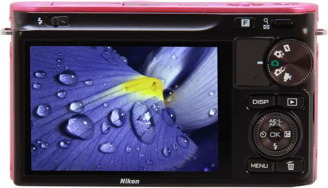 Alt view image 4 of 10 - Nikon 1 J2 (27576) Pink 10.1 MP 3.0" 921K LCD Mirrorless Camera w/10-30mm VR Lens