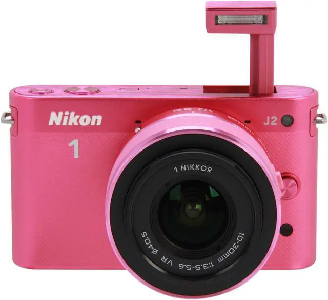 Alt view image 6 of 10 - Nikon 1 J2 (27576) Pink 10.1 MP 3.0" 921K LCD Mirrorless Camera w/10-30mm VR Lens