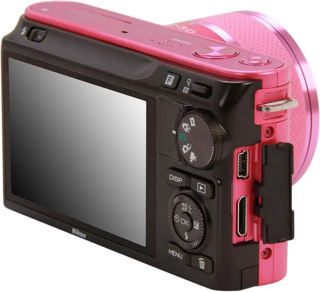 Alt view image 8 of 10 - Nikon 1 J2 (27576) Pink 10.1 MP 3.0" 921K LCD Mirrorless Camera w/10-30mm VR Lens