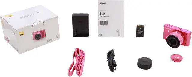 Alt view image 10 of 10 - Nikon 1 J2 (27576) Pink 10.1 MP 3.0" 921K LCD Mirrorless Camera w/10-30mm VR Lens