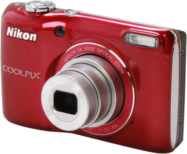 Main image of Nikon COOLPIX L26 Red 16.1 MP 5X Optical Zoom 26mm Wide Angle Digital Camera