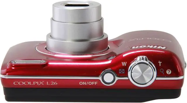 Alt view image 6 of 8 - Nikon COOLPIX L26 Red 16.1 MP 5X Optical Zoom 26mm Wide Angle Digital Camera