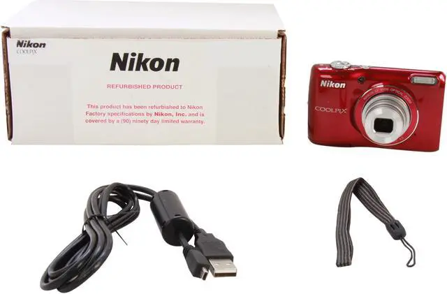 Alt view image 8 of 8 - Nikon COOLPIX L26 Red 16.1 MP 5X Optical Zoom 26mm Wide Angle Digital Camera