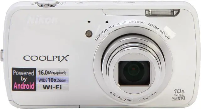 Alt view image 2 of 8 - Nikon Coolpix S800c White 16.0 MP 10X Optical Zoom 25mm Wide Angle Digital Camera HDTV Output