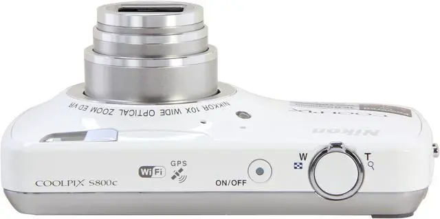 Alt view image 6 of 8 - Nikon Coolpix S800c White 16.0 MP 10X Optical Zoom 25mm Wide Angle Digital Camera HDTV Output