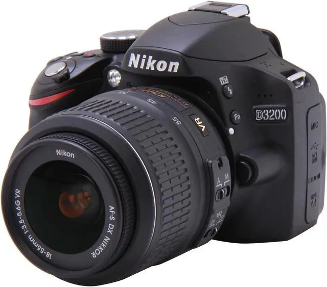 Main image of Nikon D3200 Black 24.2 MP Digital SLR with 18-55mm f/3.5-5.6 AF-S DX VR NIKKOR Zoom Lens