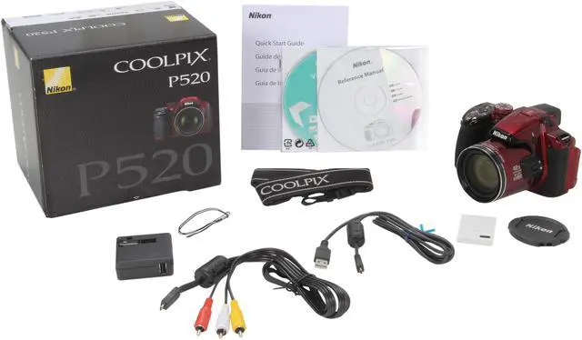 Alt view image 10 of 10 - Nikon COOLPIX P520 Red 18.1 MP 42X Optical Zoom Wide Angle Digital Camera HDTV Output