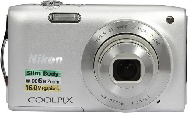 Alt view image 2 of 8 - Nikon COOLPIX S3200 Silver 16 MP 6X Optical Zoom 26mm Wide Angle Digital Camera