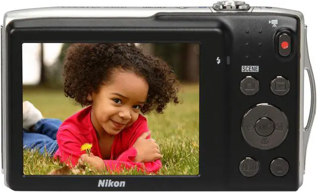 Alt view image 4 of 8 - Nikon COOLPIX S3200 Silver 16 MP 6X Optical Zoom 26mm Wide Angle Digital Camera