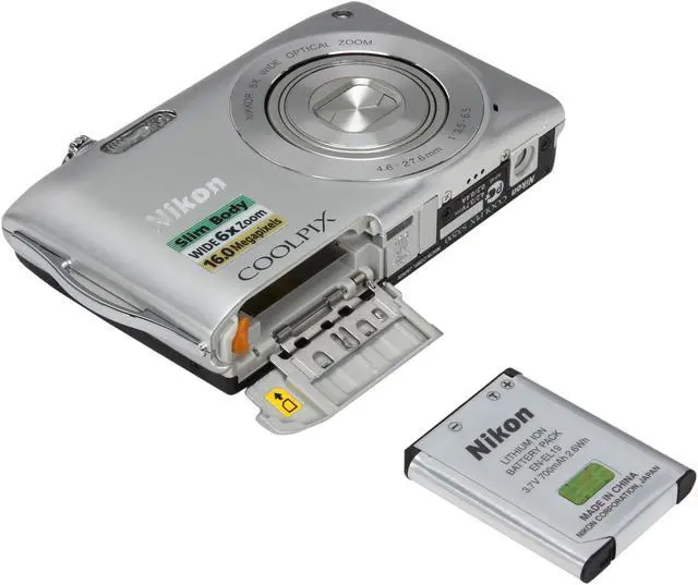 Alt view image 7 of 8 - Nikon COOLPIX S3200 Silver 16 MP 6X Optical Zoom 26mm Wide Angle Digital Camera