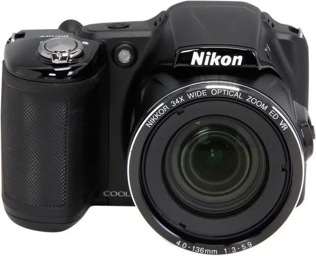 Alt view image 3 of 10 - Nikon COOLPIX L830 Black 16 MP 34X Optical Zoom Wide Angle Digital Camera HDTV Output