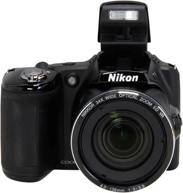 Alt view image 7 of 10 - Nikon COOLPIX L830 Black 16 MP 34X Optical Zoom Wide Angle Digital Camera HDTV Output